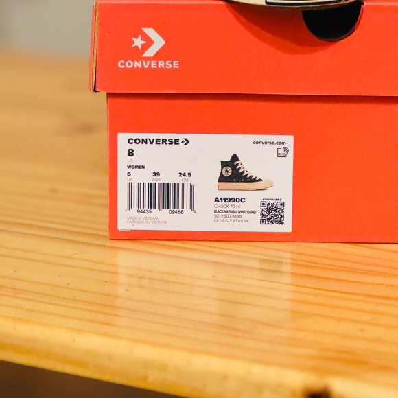 Converse High-Top Sneakers in Cream and Black - Picture 7 of 7